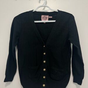 Vintage Juicy Couture Black Cardigan with Gold Buttons